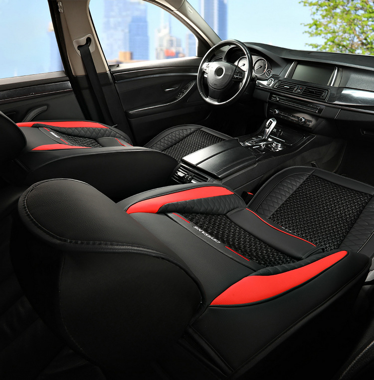 2024 new car seat cushion four seasons universal car leather ice silk seat cover summer car seat cover full surround seat cushion