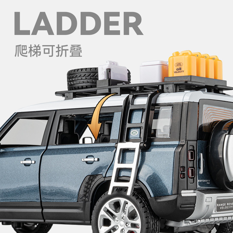 Coche Zhi 1:24 genuino Land Rover guardia modelo de aleación al aire libre interruptor de tres engranajes simulación de vehículo todoterreno modelo adornos