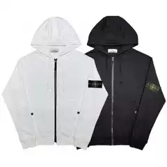 Cross-Border Stone Isla Stone Island Purchasing European and American High Street Terry Hooded Sweatshirts Trendy Pure Color Badges for Men and Women