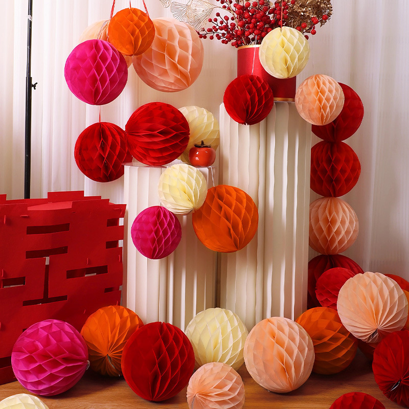 Honeycomb Lanterns, Paper Lanterns, Engagement Atmosphere Decorations, Wedding Pillars, Background, New House, Festive Wedding Decorations