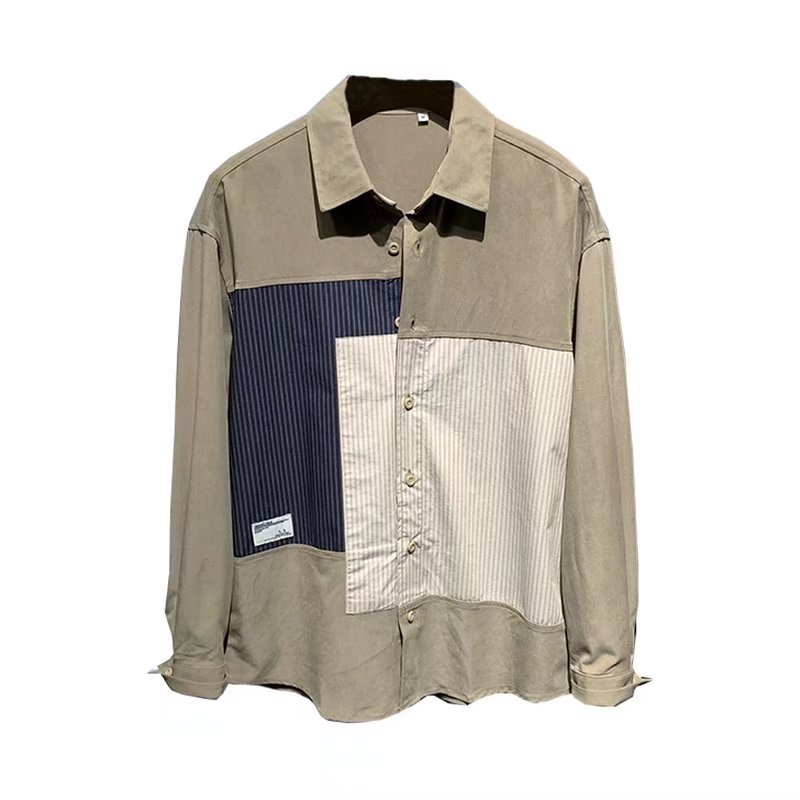 2024 primavera y otoño nuevo estilo camisa hombre tendencia suelta casual tendencia salvaje joven hermosa camisa chaqueta negra hombre