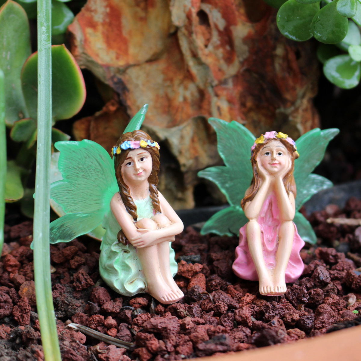Outdoor creative gardening decoration luminous flower fairy ground villa garden layout courtyard balcony landscape potted plants