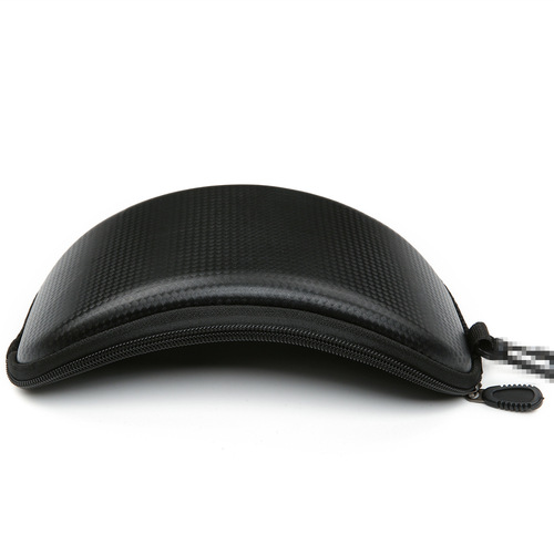 Outdoor anti-pressure, anti-collision and rain-proof riding motorcycle goggles zipper bag/ski goggle box arc leather box
