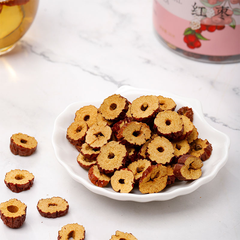Red jujube slice large ring seedless jujube dried fruit slice tea 90g canned fruit tea ready-to-eat jujube dried wholesale