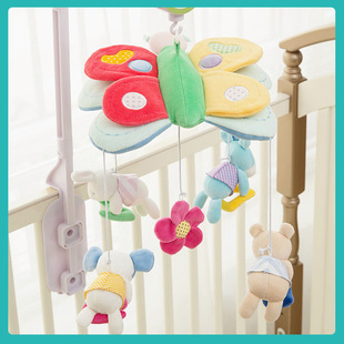 Baby Plush Bed Bell Bed Hanging Electric Remote Control Charging Bell Music Rotating Wind Chime Baby Plush Newborn Toy