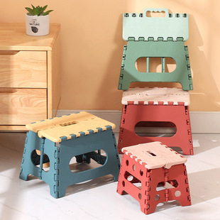 Thickened Plastic Folding Portable Small Stool Children Adult Train Mazar Night Market Sitting Stool Household Shoe Changing Low Stool