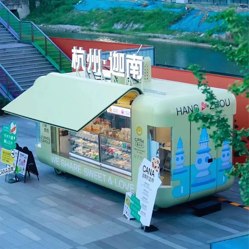 Mobile dining car morning market night market mobile car night market commercial street coffee cold drink milk tea sales mobile four-wheel dining car
