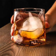 扭紋威士忌杯日式異形啤酒杯ins創意冷飲杯家用透明水晶玻璃水杯