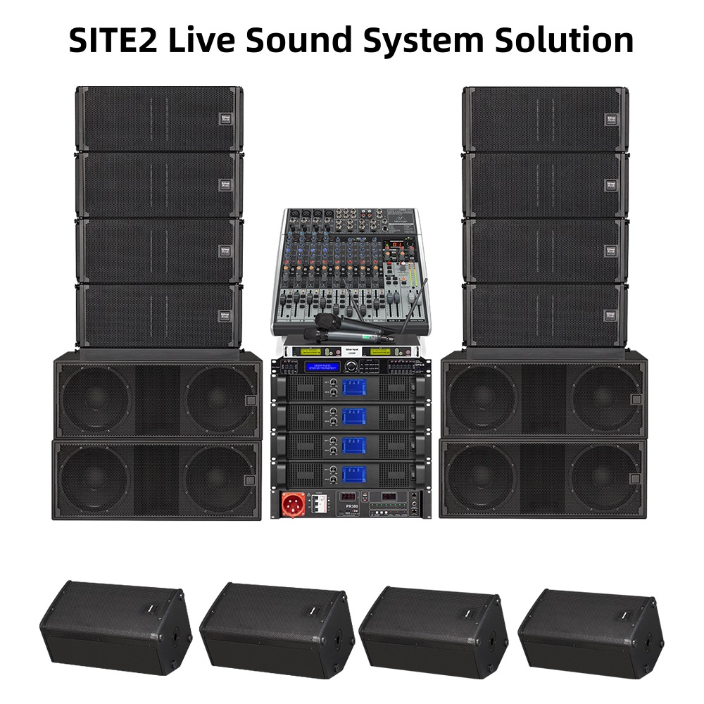 Sistema de Audio de Alta Gama para Actuaciones al Aire Libre a Gran Escala, Conjunto Completo de Sistema de Sonido Line Array para Escenarios, Bares e Iglesias