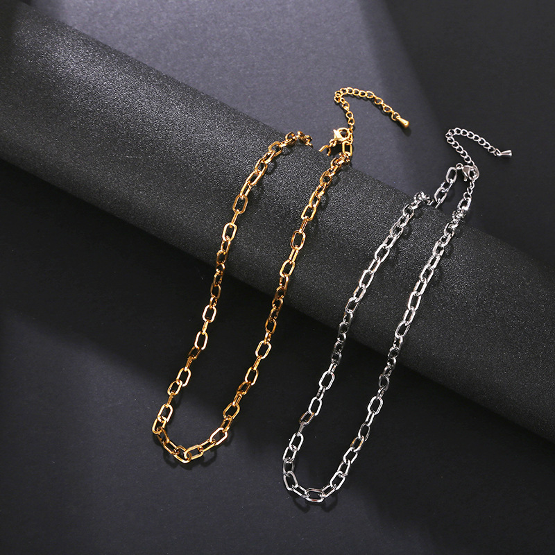 Holiday, Street Occasion Simple Style Solid Color Stainless Steel Plating Chain Necklace