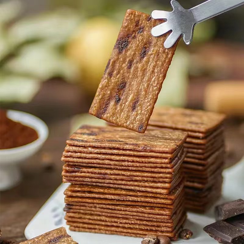 一方雲拾岩烤咖啡黑巧餅乾岩烤八黑芝士餅乾薄脆餅乾巧克力咖啡餅