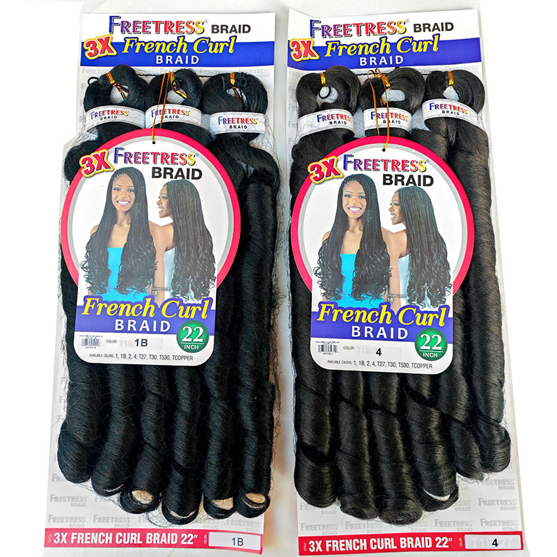 FREETRESS Perruca africana espiral trenza de rizos loose weave 3x trenza de rizos franceses