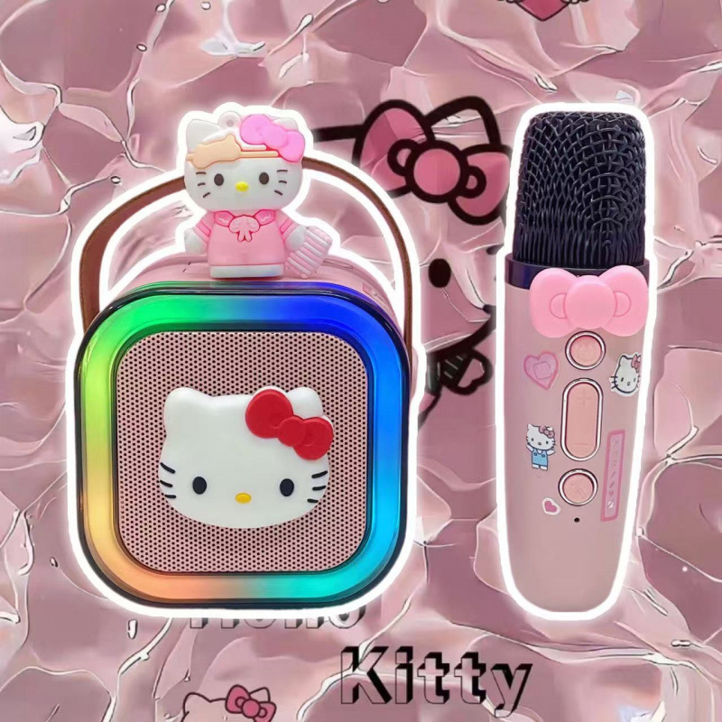 ハローキティオーディオ誕生日ギフト KT 猫小型 ktv 歌うマシン Bluetooth スピーカー女の子のための|undefined