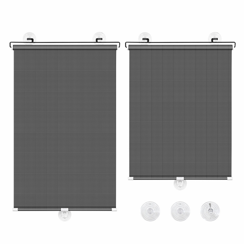 Customized Black Dot Car Sunshade Retractable Front Window Sunshade with Suction Cup, No Drilling Required
