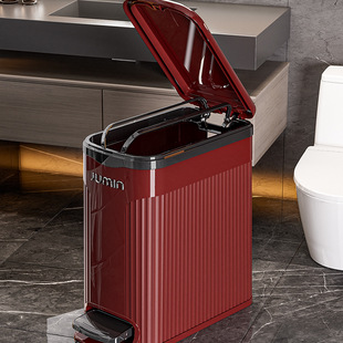 Light Luxury Trash Can for Home Bathroom Storage with Lid, Foot Pedal Press Type, Suitable for Living Room, Bedroom, and Kitchen