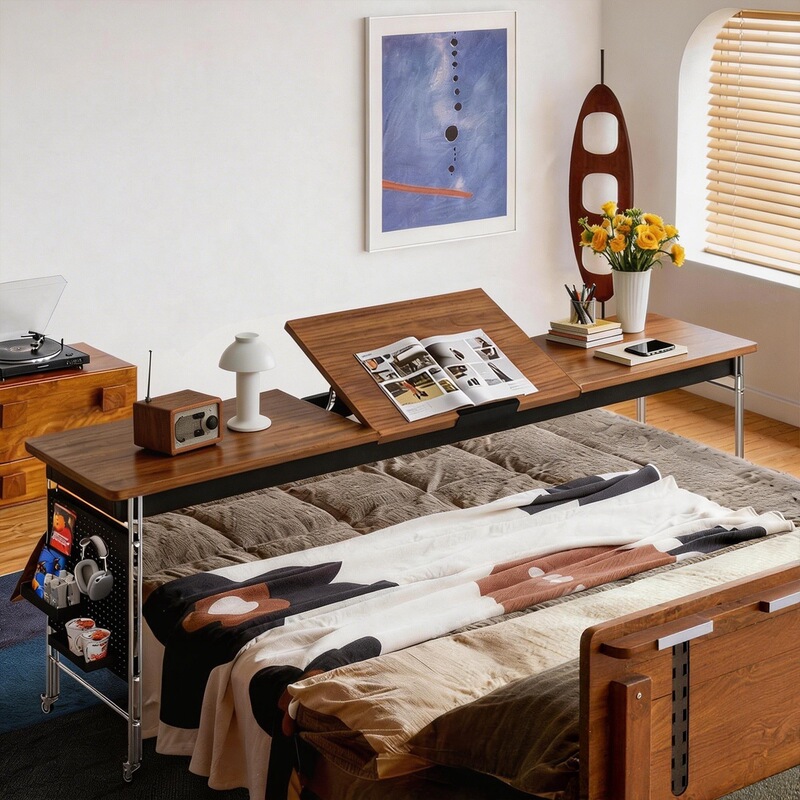 Cross-Bed Table, Vintage Bedside Table, Bedroom Home-Use Bed Table, Movable End-Of-Bed Table, Lazy Computer Table, Long Table Cross-Bed Table, Vintage Bedside Table, Bedroom Home-Use Bed Table, Movable End-Of-Bed Table, Lazy Computer Table, Long Table
