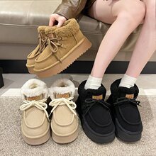雪地靴女2025新款加绒加厚外穿棉鞋小个子增高厚底休闲保暖短靴冬