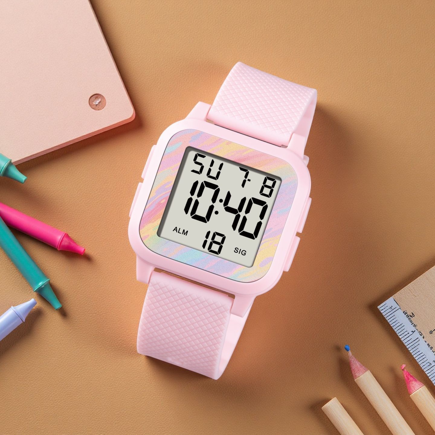 Nuevo cronógrafo de escuela secundaria y secundaria reloj electrónico de luz nocturna alarma de estudiantes adolescentes cronógrafo reloj electrónico deportivo al por mayor