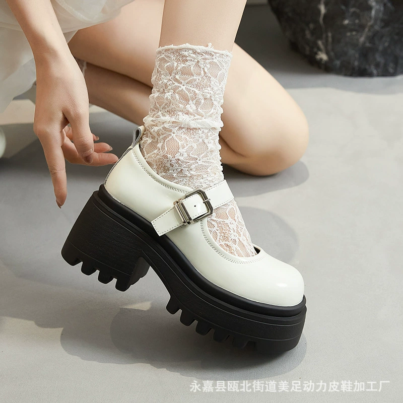 Женские туфли Мэри Джейн в стиле ретро на толстом каблуке, туфли на толстой подошве с круглым носком в британском стиле, новинка весны 2024 года