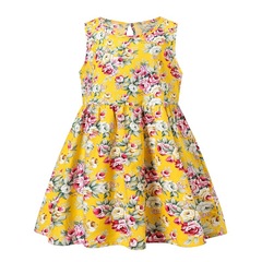 Foreign trade new summer girls' dress children's Korean version sleeveless printed cartoon dress baby girl princess dress