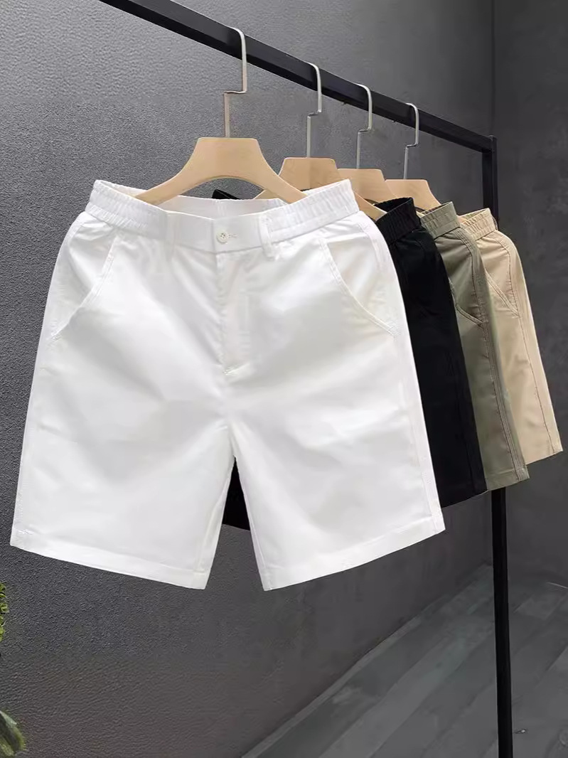 Pantalones casuales blancos universales para hombres, pantalones de verano delgados, pantalones de moda para hombres, pantalones de calzado rectos.