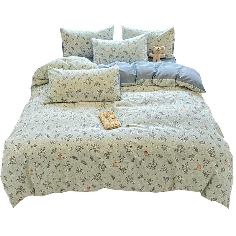 2025 nuevo otoño y invierno engrosado y molido cuatro piezas simple algodón sábanas de cama de tres piezas de ropa de cama