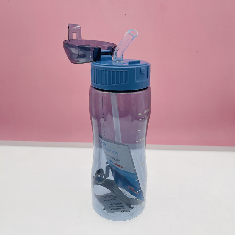 Tianyi 0719 taza de paja de silicona taza de agua 580ml taza de plástico mujeres embarazadas beber taza estudiante rebotando conveniente taza de agua