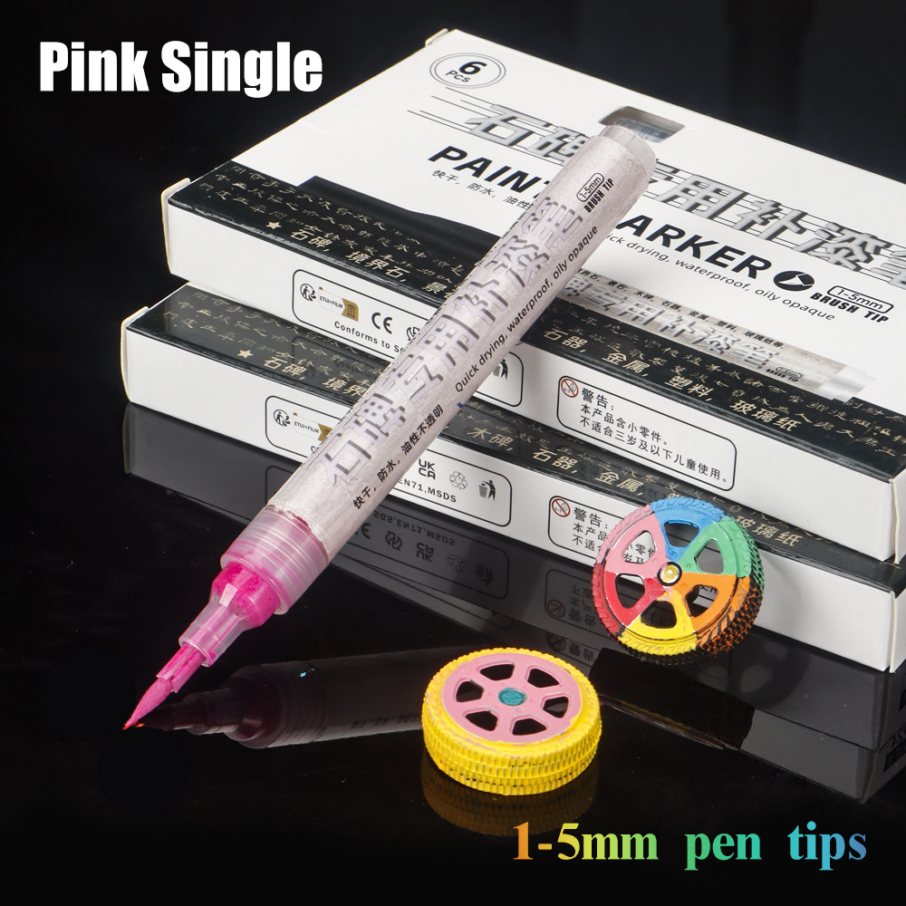 12 colores bolígrafo de pintura blando conjunto de cepillo aceitoso graffiti bolígrafo de pintura impermeable no desvanecido bolígrafo al por mayor