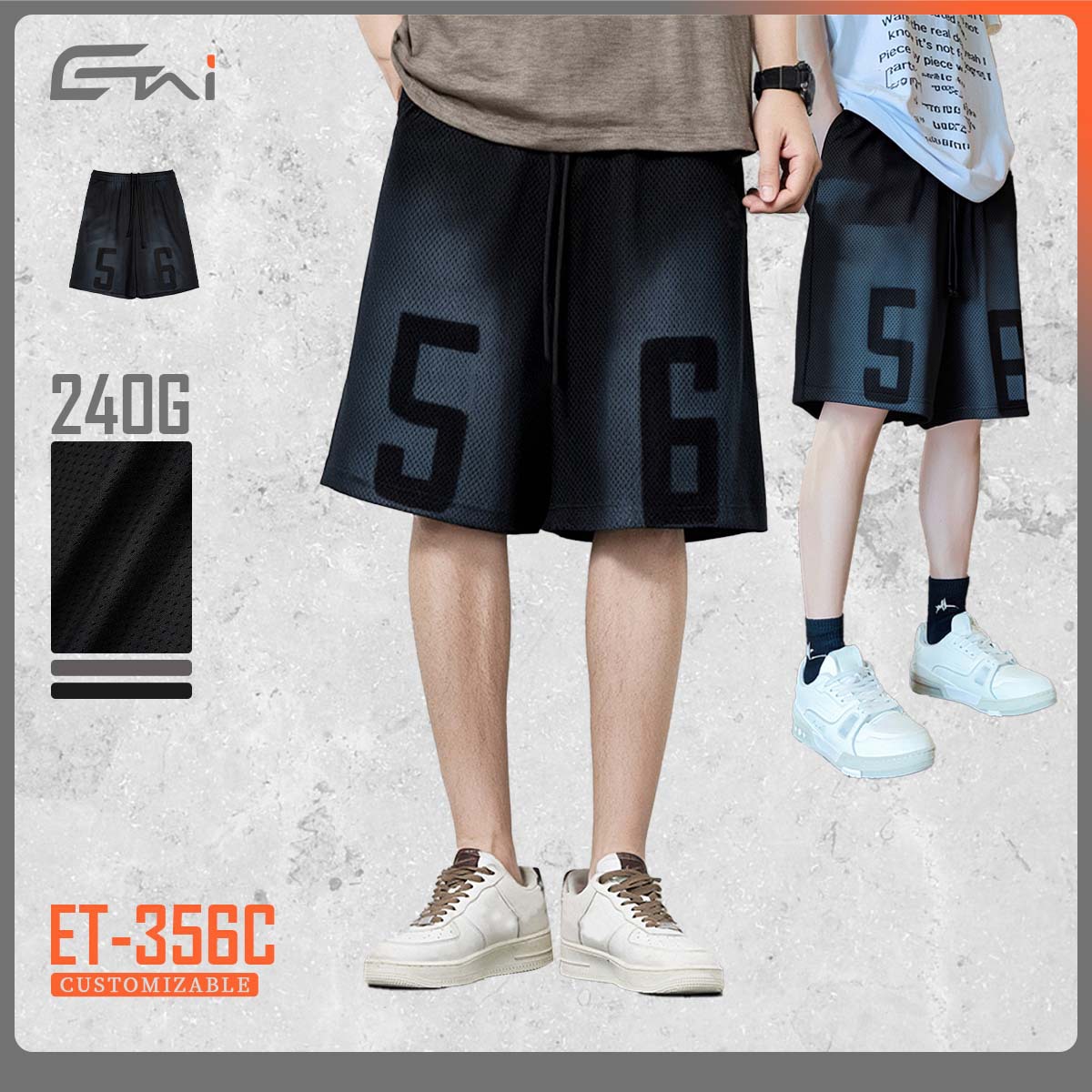 ETAI Hombre| Pantalones de spray de malla de rodilla de alta calidad, pantalones deportivos de secado rápido de cuerdas de verano