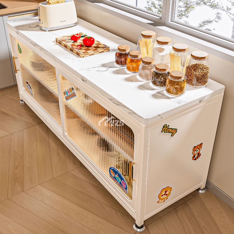 Slate Kitchen Storage Rack Dining Side Storage Floor-Standing Multi-Layer Microwave Oven Multi-Functional Storage Cupboard Cabinet