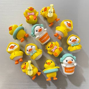 Mini Cute Duck Refrigerator Magnetic Sticker Small Cute Three-dimensional Cartoon Duck Refrigerator Sticker Doll Ornaments