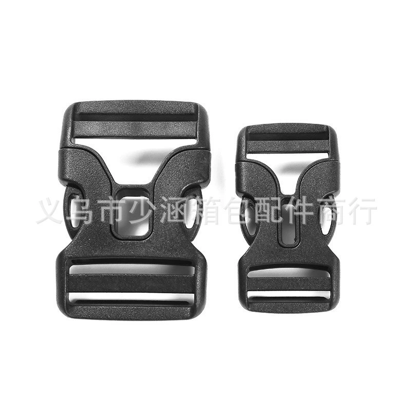 Фабрика 25mm38mm черный пластик безопасности пряжки открытый багажа пряжки лямки двойной регулировки пряжки оптом