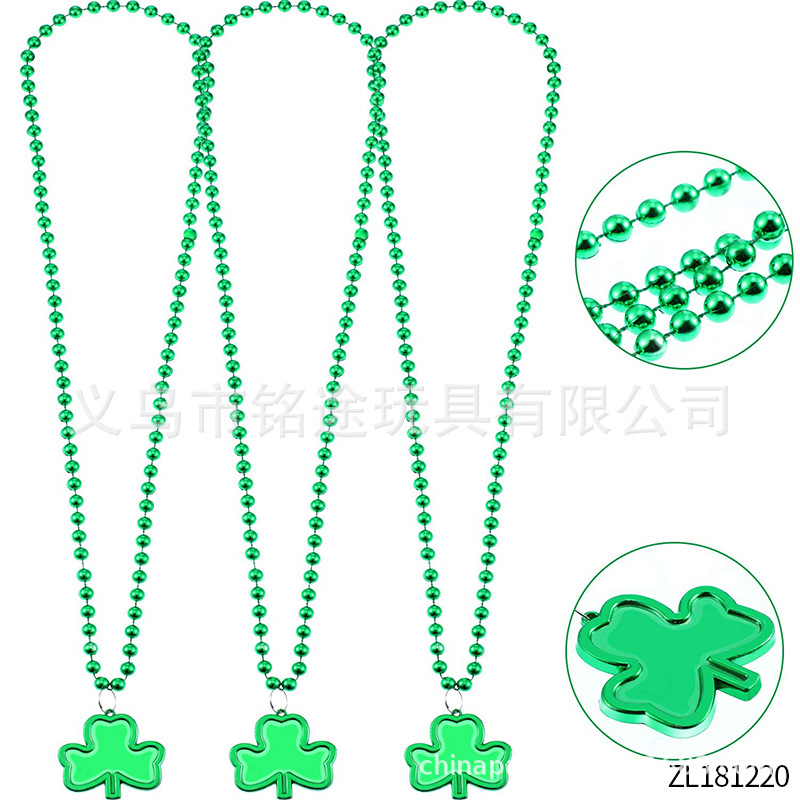 Amazon nuevo collar de trébol falda de gasa calcetines día de San Patricio collar suministros conjunto de festival de Irlanda