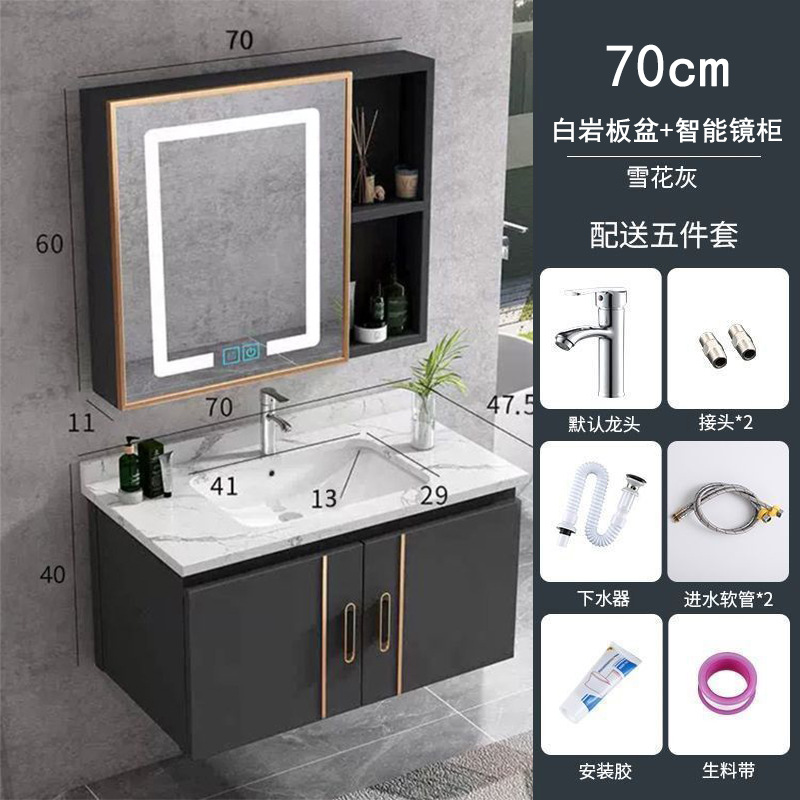 Espacio aluminio tocador tocador tocador tocador armario integrado tabla de roca encimera lavabo lavabo mueble de baño mueble de baño