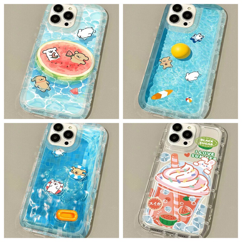 Summer-Friendly Apple 17 Pro Max Phone Case, iPhone 16 Swimming Watermelon 15 Pro Max Transparent Protective Case Summer-Friendly Apple 17 Pro Max Phone Case, iPhone 16 Swimming Watermelon 15 Pro Max Transparent Protective Case
