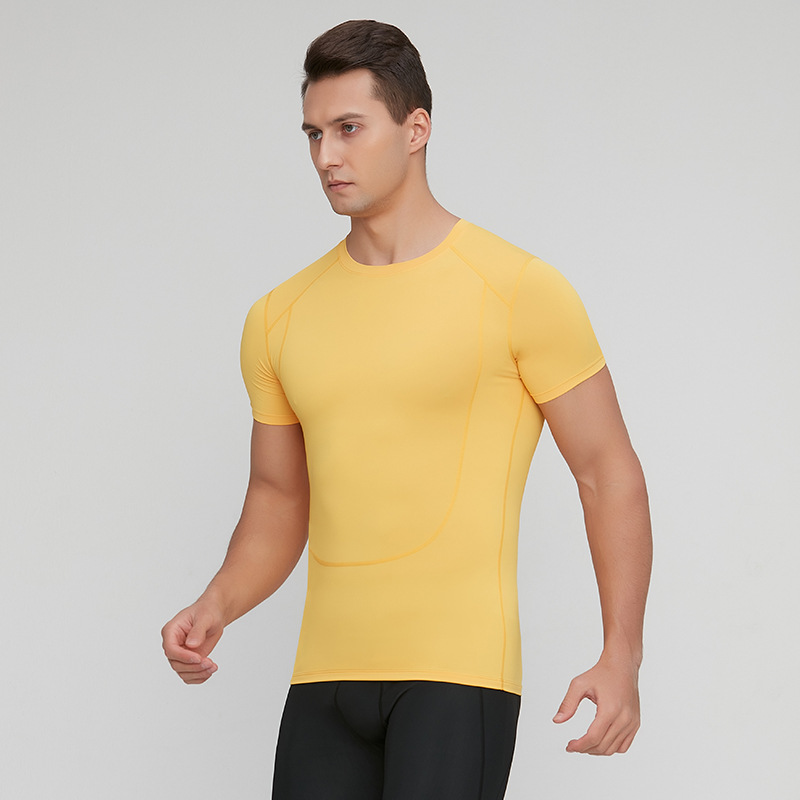 Cross-Border deportes ropa de entrenamiento de los hombres de verano stretch correr entrenamiento Camiseta de manga corta corsé de compresión superior