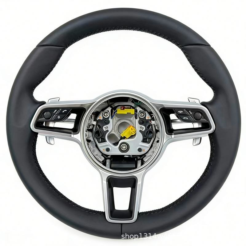 Leather sports steering wheel suitable for Porsche Panamera, Cayenne, Macan, 718, 911, 918