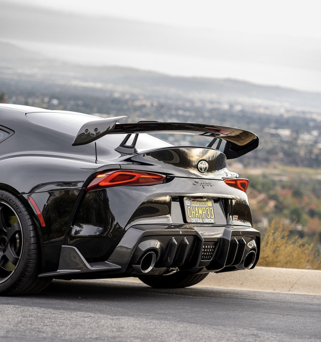Suitable for Toyota Supra A90 A91 Bumper Modification Ad Style Rear Lip Decoration Dry Carbon Fiber Spoiler