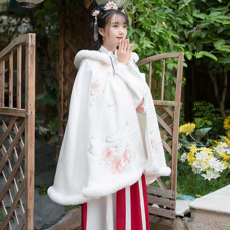 Осенний и зимний бархат утолщен Hanfu плащ женский большой размер 300 кг толстый мм