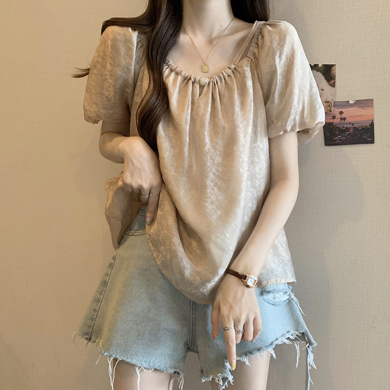 샴페인 살구 [패셔너블한 하이엔드 숄더/핫한 한국 스타일/여름 신작 여성복/여성스러운 기질 작은 향기/인터넷 연예인 스트리트/캐주얼하고 다재다능한 인트 트렌드/패셔너블]