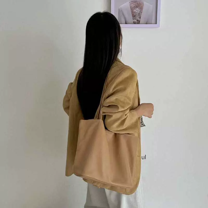 胎羊皮托特包小众质感单肩女包轻便大容量通勤包真皮托特包大号
