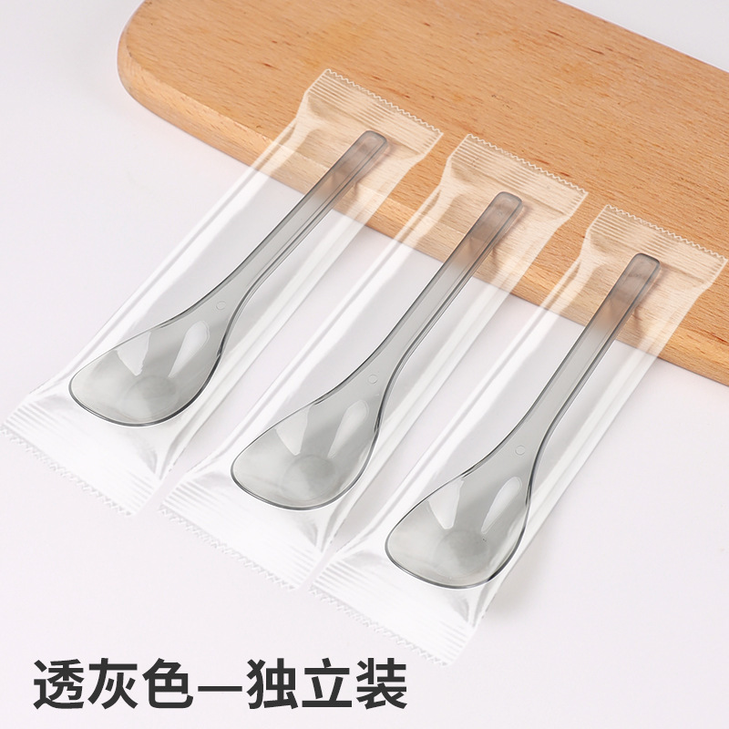 使い捨てスプーン 個包装 プラスチック製 長柄 軽食・簡易食専用スプーン ファーストフードスプーン 箸 4本セット 業務用|undefined