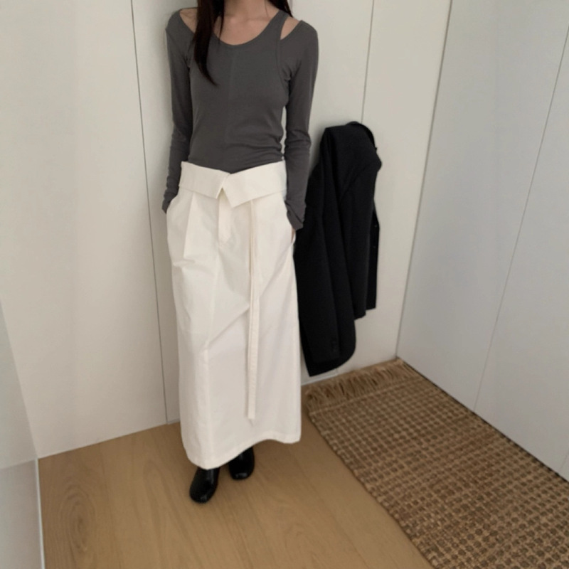 On Line Korean Wool Design Stretch Shirt Women's Layered Vest Women's Top Two-Piece Set 92285