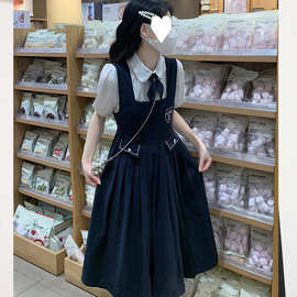 学院JK裙子衬衫套装初高中学生连衣裙夏季高中女生夏装背带两件套