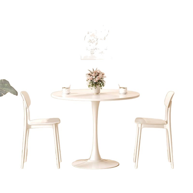 Nórdico inswind mesa de comedor red rojo blanco mesa y silla combinación de mesa de comedor simple mesa redonda simple