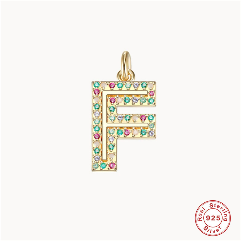 925 Sterling Silver Zircon Letter display picture 13