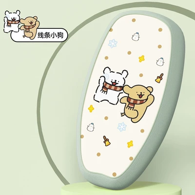 Electric Vehicle Seat Cover, Battery Car Seat Cushion Cover, Yadea, Aima, Tailg, Luyuan Waterproof Seat Cover, Sandwich Type (Electric car cushion) - line-puppy-m-size