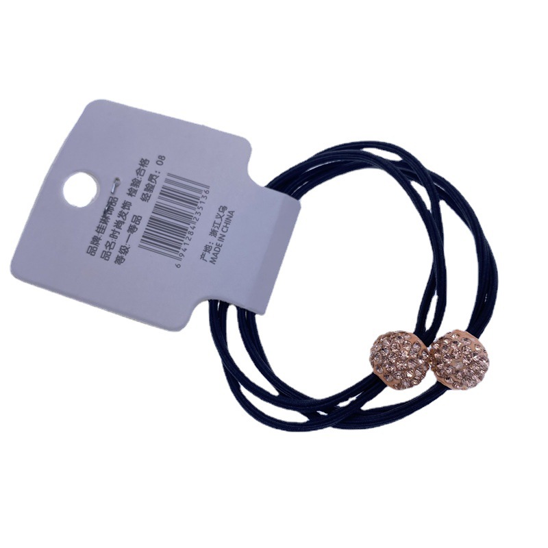 Recomendar 5 tarjetas Diamond Ball Pearl banda de goma cuentas de oro banda para el cabello cuerda para el cabello dos yuanes tienda accesorios para el cabello accesorios para la cabeza SUMINISTRO DE puesto