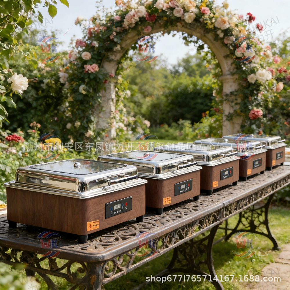 Horno de aislamiento térmico buffet de grano de madera horno de calentamiento eléctrico comercial horno de Buffy eléctrico inteligente CNC horno de calentamiento eléctrico de restauración hotelera hidráulico 9L