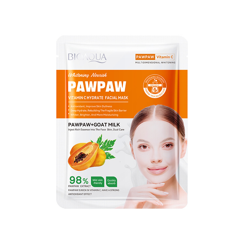 Máscara facial en inglés BIOAQUA pulpa de arroz máscara facial hidratante máscara hidratante comercio exterior transfronterizo